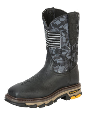 El General Men’s Steel Toe Work Boot - Bull Fight Leather - Black 44774 - BELLEZA'S - El General Men’s Steel Toe Work Boot - Bull Fight Leather - Black 44774 - CABALLERO - 04477401