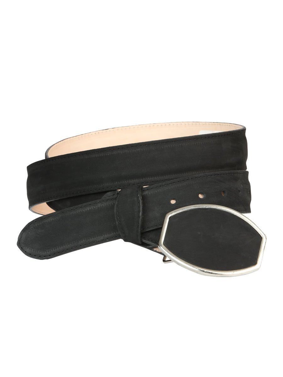 El General Men’s Western Nubuck Black Belt 45575 - BELLEZA'S - El General Men’s Western Nubuck Black Belt 45575 - CABALLERO - 04557501