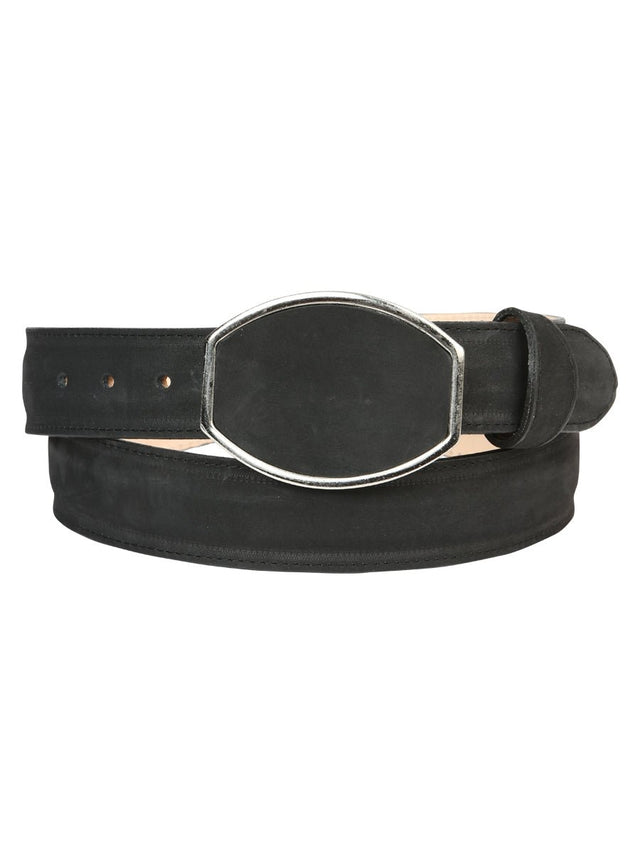 El General Men’s Western Nubuck Black Belt 45575 - BELLEZA'S - El General Men’s Western Nubuck Black Belt 45575 - CABALLERO - 04557501