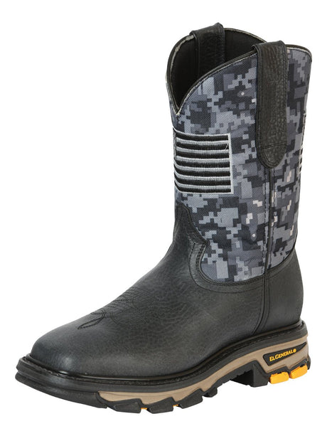 El General Men’s Work Boot - Bull Fight Leather - Black 44756 - BELLEZA'S - El General Men’s Work Boot - Bull Fight Leather - Black 44756 - CABALLERO - 04475601