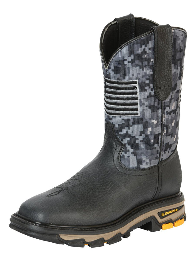El General Men’s Work Boot - Bull Fight Leather - Black 44756 - BELLEZA'S - El General Men’s Work Boot - Bull Fight Leather - Black 44756 - CABALLERO - 04475601