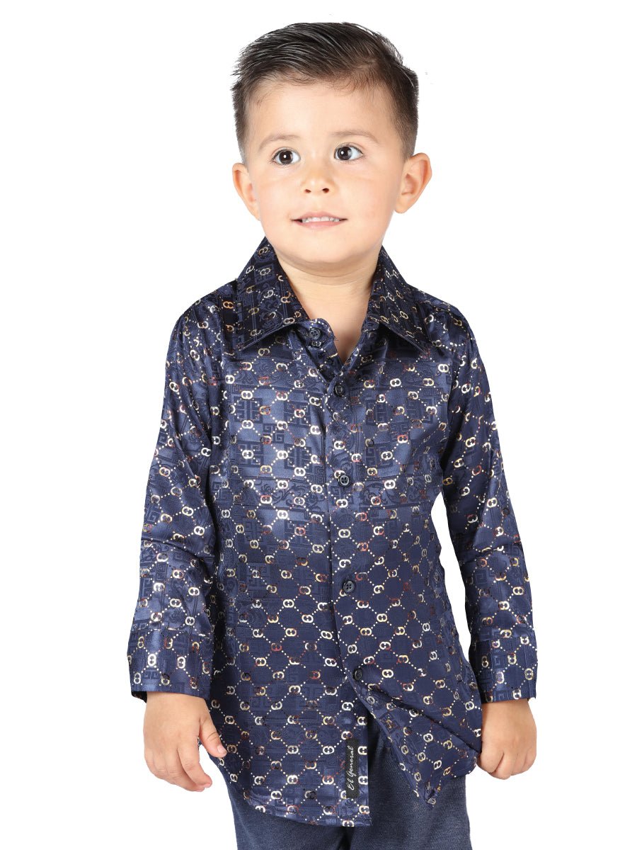 El General Navy/Gold Casual Long - Sleeve Shirt 44566 - BELLEZA'S - El General Navy/Gold Casual Long - Sleeve Shirt 44566 - NIÑO - 04456601