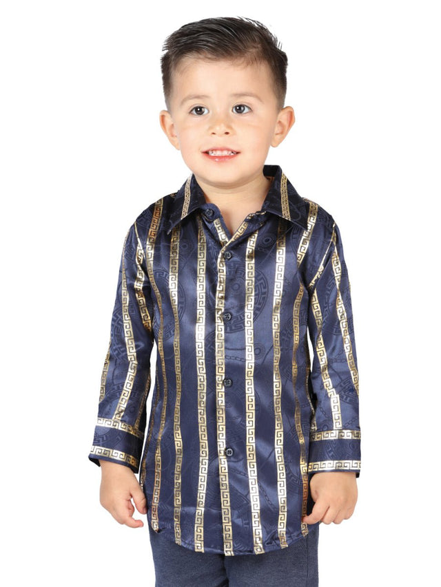 El General Navy/Gold Casual Long - Sleeve Shirt 44571 - BELLEZA'S - El General Navy/Gold Casual Long - Sleeve Shirt 44571 - NIÑO - 04457101