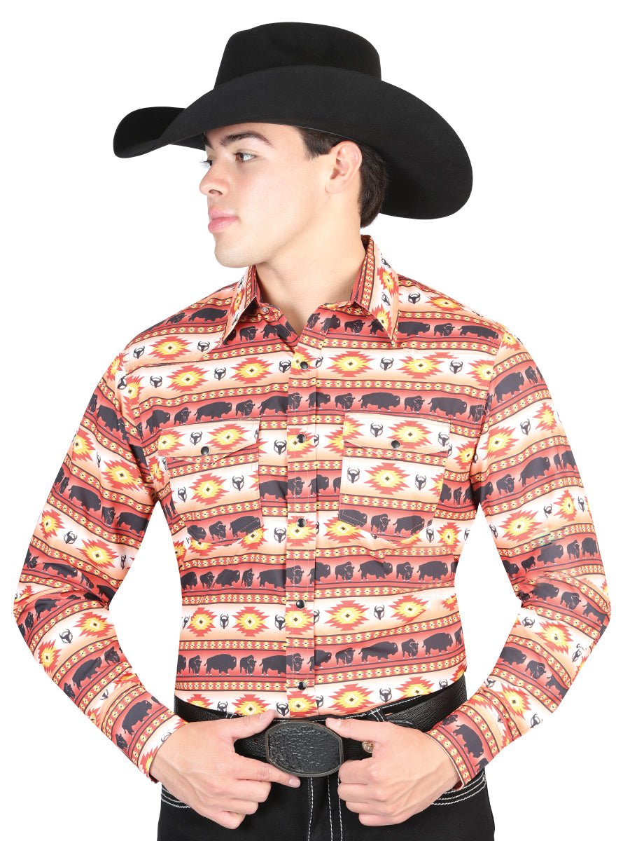 El General Orange Western Shirt 44314 - BELLEZA'S - El General Orange Western Shirt 44314 - CABALLERO - 04431401