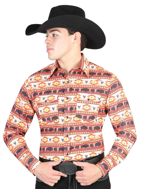 El General Orange Western Shirt 44314 - BELLEZA'S - El General Orange Western Shirt 44314 - CABALLERO - 04431401