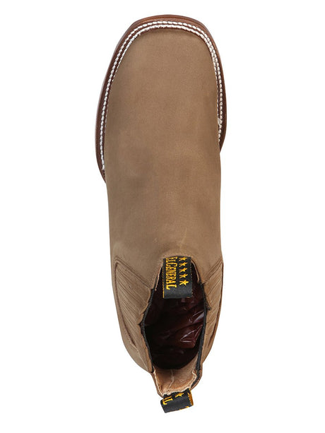 El General Square Toe Ankle Boot - Nobuck Brown 126192 - BELLEZA'S - El General Square Toe Ankle Boot - Nobuck Brown 126192 - CABALLERO - 12619201