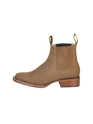 El General Square Toe Ankle Boot - Nobuck Brown 126198 - BELLEZA'S - El General Square Toe Ankle Boot - Nobuck Brown 126198 - CABALLERO - 12619801