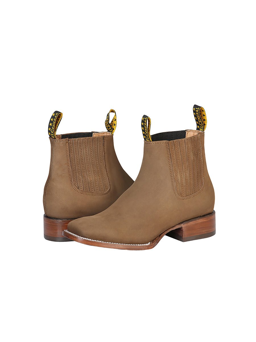 El General Square Toe Ankle Boot - Nobuck Brown 126198 - BELLEZA'S - El General Square Toe Ankle Boot - Nobuck Brown 126198 - CABALLERO - 12619801