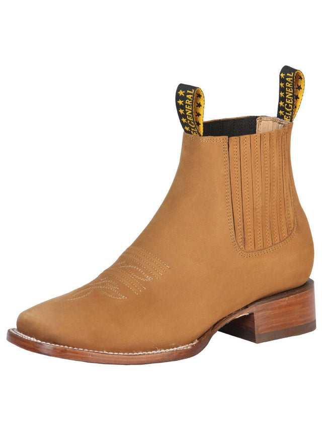 El General Square Toe Ankle Boot - Nobuck Gold 126190 - BELLEZA'S - El General Square Toe Ankle Boot - Nobuck Gold 126190 - CABALLERO - 12619001