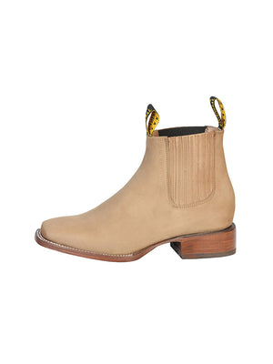 El General Square Toe Ankle Boot - Nobuck Light Brown 126200 - BELLEZA'S - El General Square Toe Ankle Boot - Nobuck Light Brown 126200 - CABALLERO - 12620001