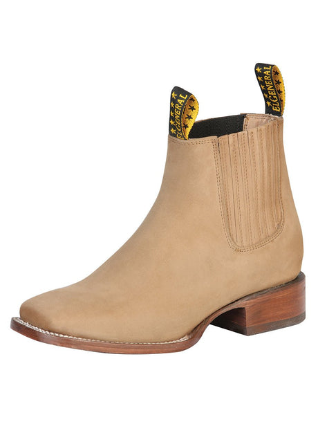 El General Square Toe Ankle Boot - Nobuck Light Brown 126200 - BELLEZA'S - El General Square Toe Ankle Boot - Nobuck Light Brown 126200 - CABALLERO - 12620001