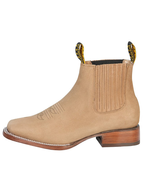 El General Square Toe Ankle Boot - Nobuck Sand 126197 - BELLEZA'S - El General Square Toe Ankle Boot - Nobuck Sand 126197 - CABALLERO - 12619701