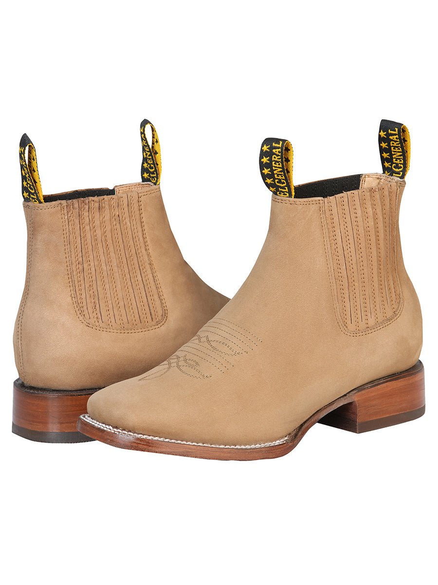 El General Square Toe Ankle Boot - Nobuck Sand 126197 - BELLEZA'S - El General Square Toe Ankle Boot - Nobuck Sand 126197 - CABALLERO - 12619701