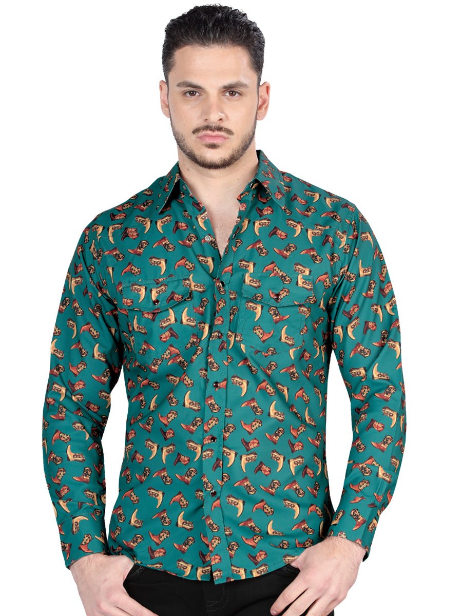 El General Western Shirt - Dark Blue 44319 - BELLEZA'S - El General Western Shirt - Dark Blue 44319 - CABALLERO - 04431901
