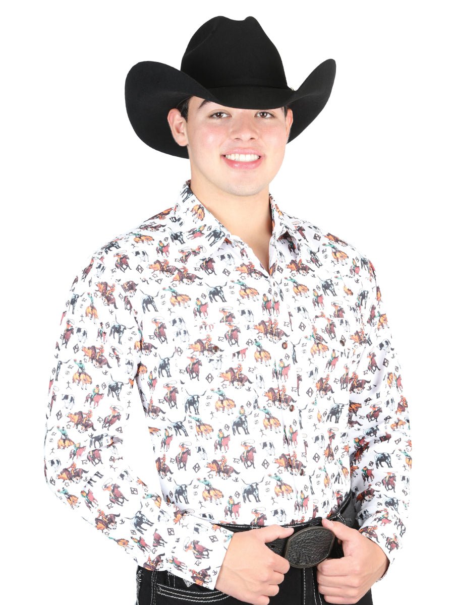 El General White Western Shirt 44326 - BELLEZA'S - El General White Western Shirt 44326 - CABALLERO - 04432601