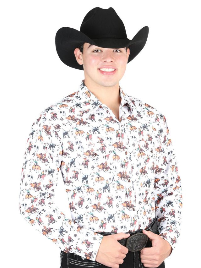 El General White Western Shirt 44326 - BELLEZA'S - El General White Western Shirt 44326 - CABALLERO - 04432601