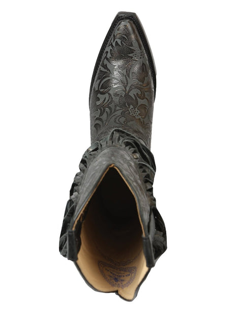 El General Women’s Fringe Western Boots - Black 45796 - BELLEZA'S - El General Women’s Fringe Western Boots - Black 45796 - DAMA - 04579601