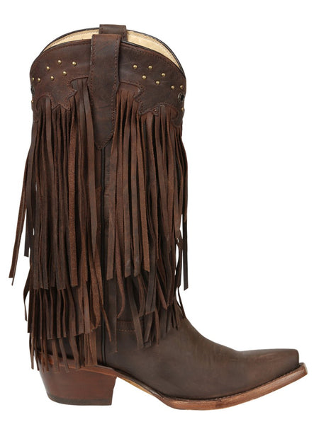 El General Women’s Fringe Western Boots - Choco 45795 - BELLEZA'S - El General Women’s Fringe Western Boots - Choco 45795 - DAMA - 04579501