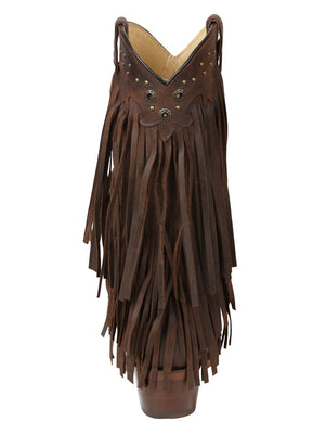 El General Women’s Fringe Western Boots - Choco 45795 - BELLEZA'S - El General Women’s Fringe Western Boots - Choco 45795 - DAMA - 04579501