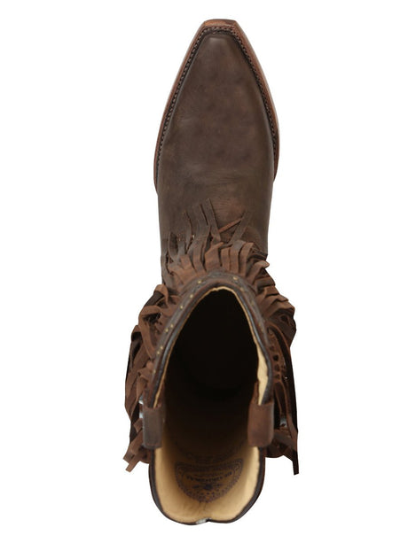 El General Women’s Fringe Western Boots - Choco 45795 - BELLEZA'S - El General Women’s Fringe Western Boots - Choco 45795 - DAMA - 04579501