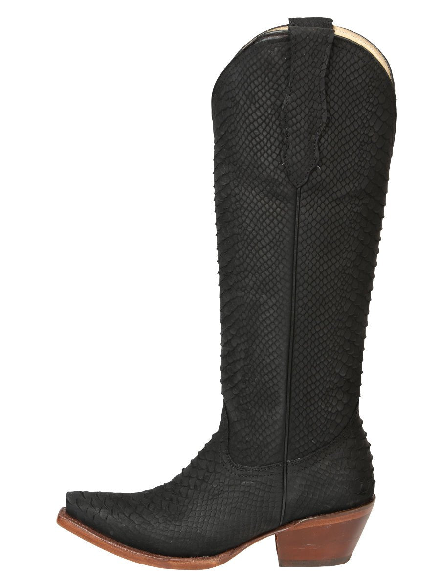 El General Women’s Western Boots Python Print - Black 45791 - BELLEZA'S - El General Women’s Western Boots Python Print - Black 45791 - DAMA - 04579101