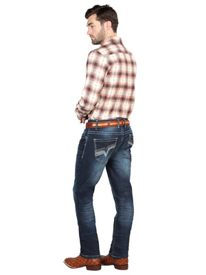 El Norteño Dark Blue Skinny Stretch Pants 126633 - BELLEZA'S - El Norteño Dark Blue Skinny Stretch Pants 126633 - CABALLERO - 12663301
