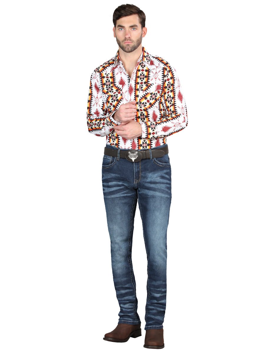 El Norteño Medium Blue Skinny Stretch Pants 126628 - BELLEZA'S - El Norteño Medium Blue Skinny Stretch Pants 126628 - CABALLERO - 12662801