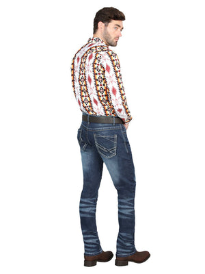 El Norteño Medium Blue Skinny Stretch Pants 126628 - BELLEZA'S - El Norteño Medium Blue Skinny Stretch Pants 126628 - CABALLERO - 12662801
