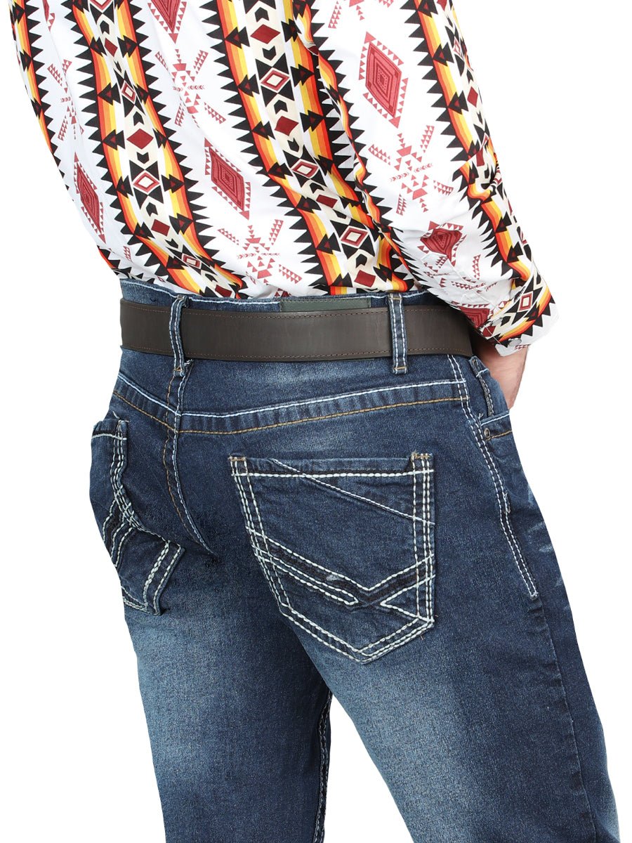 El Norteño Medium Blue Skinny Stretch Pants 126628 - BELLEZA'S - El Norteño Medium Blue Skinny Stretch Pants 126628 - CABALLERO - 12662801