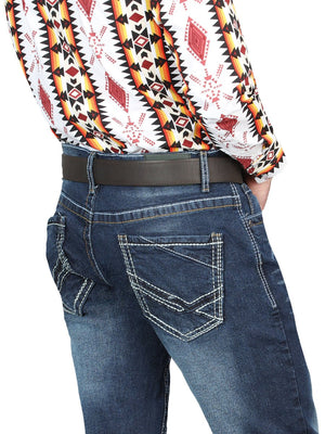 El Norteño Medium Blue Skinny Stretch Pants 126628 - BELLEZA'S - El Norteño Medium Blue Skinny Stretch Pants 126628 - CABALLERO - 12662801