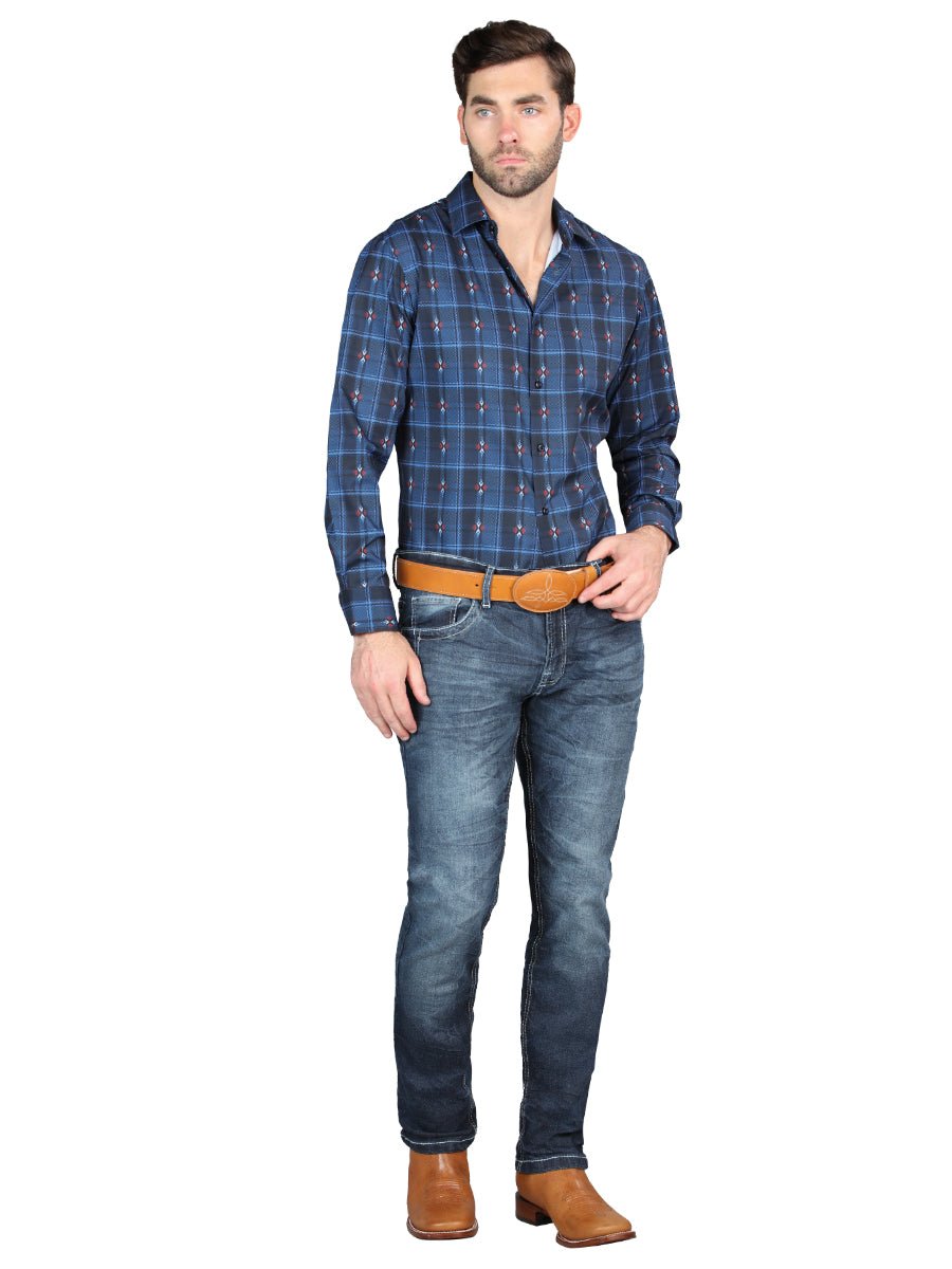 El Norteño Medium Blue Skinny Stretch Pants 126631 - BELLEZA'S - El Norteño Medium Blue Skinny Stretch Pants 126631 - CABALLERO - 12663101