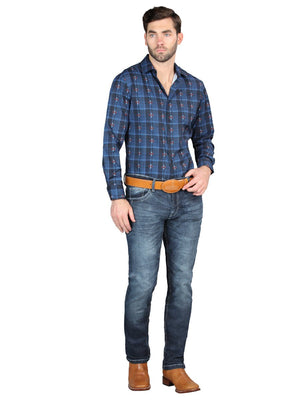 El Norteño Medium Blue Skinny Stretch Pants 126631 - BELLEZA'S - El Norteño Medium Blue Skinny Stretch Pants 126631 - CABALLERO - 12663101