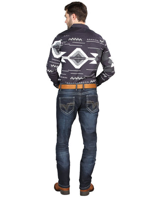 El Norteño Skinny Stretch Denim Pants In Dark Blue 126635 - BELLEZA'S - El Norteño Skinny Stretch Denim Pants In Dark Blue 126635 - CABALLERO - 12663501