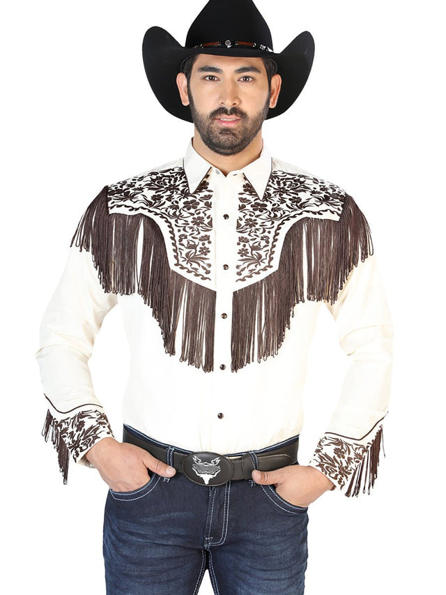 El Señor de los Cielos Embroidery Shirt Beige/Brown 126710 - BELLEZA'S - El Señor de los Cielos Embroidery Shirt Beige/Brown 126710 - CABALLERO - 12671001