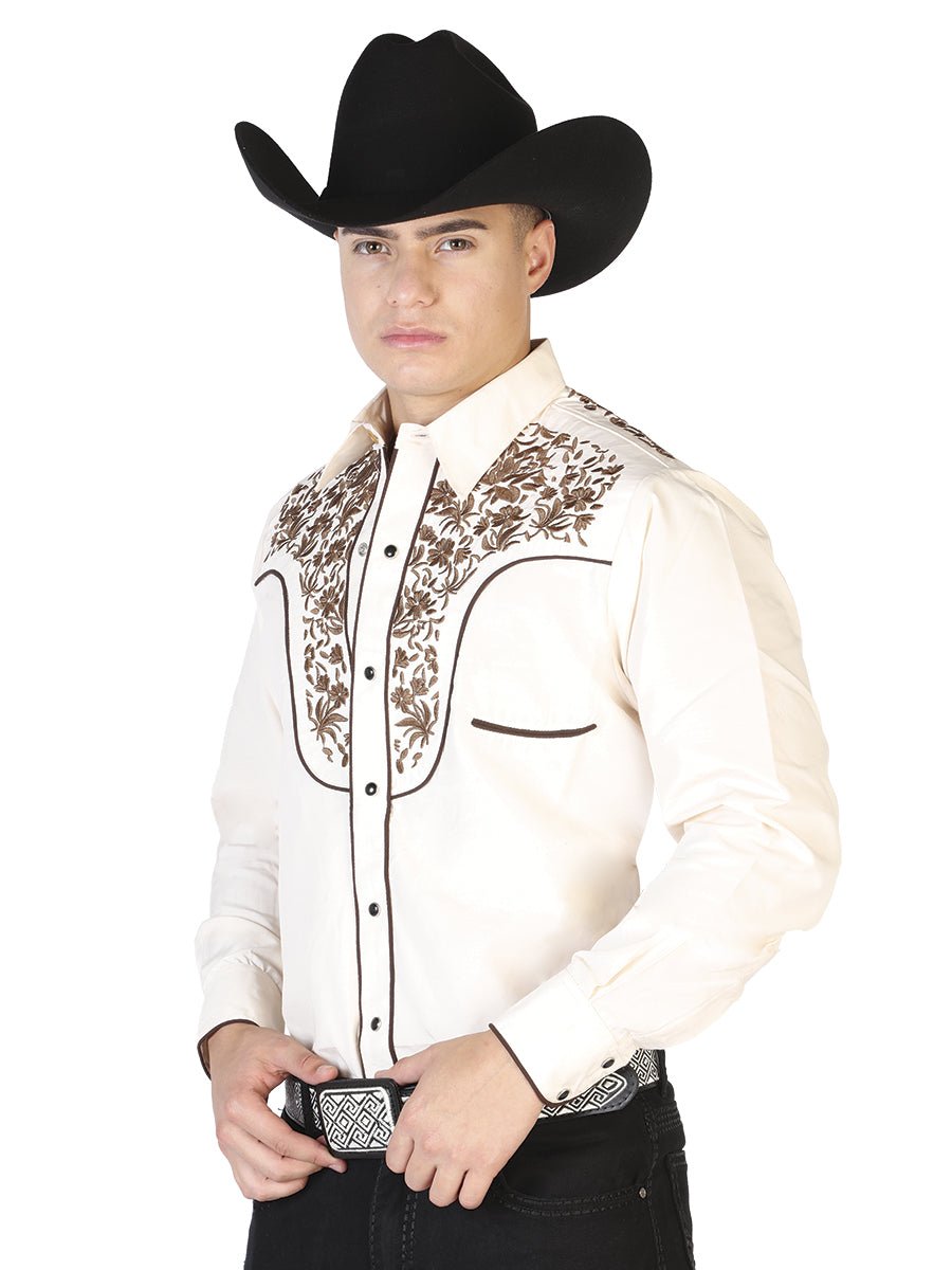 El Señor de los Cielos Embroidery Shirt Beige/Gold 43299 - BELLEZA'S - El Señor de los Cielos Embroidery Shirt Beige/Gold 43299 - CABALLERO - 04329901