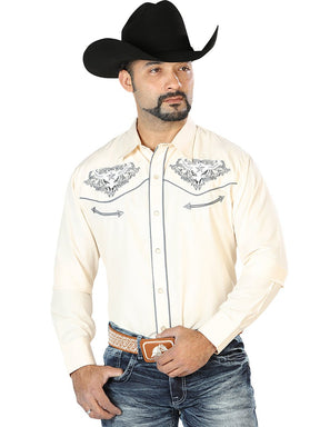 El Señor de los Cielos Embroidery Shirt Beige/Gray 126679 - BELLEZA'S - El Señor de los Cielos Embroidery Shirt Beige/Gray 126679 - CABALLERO - 12667901