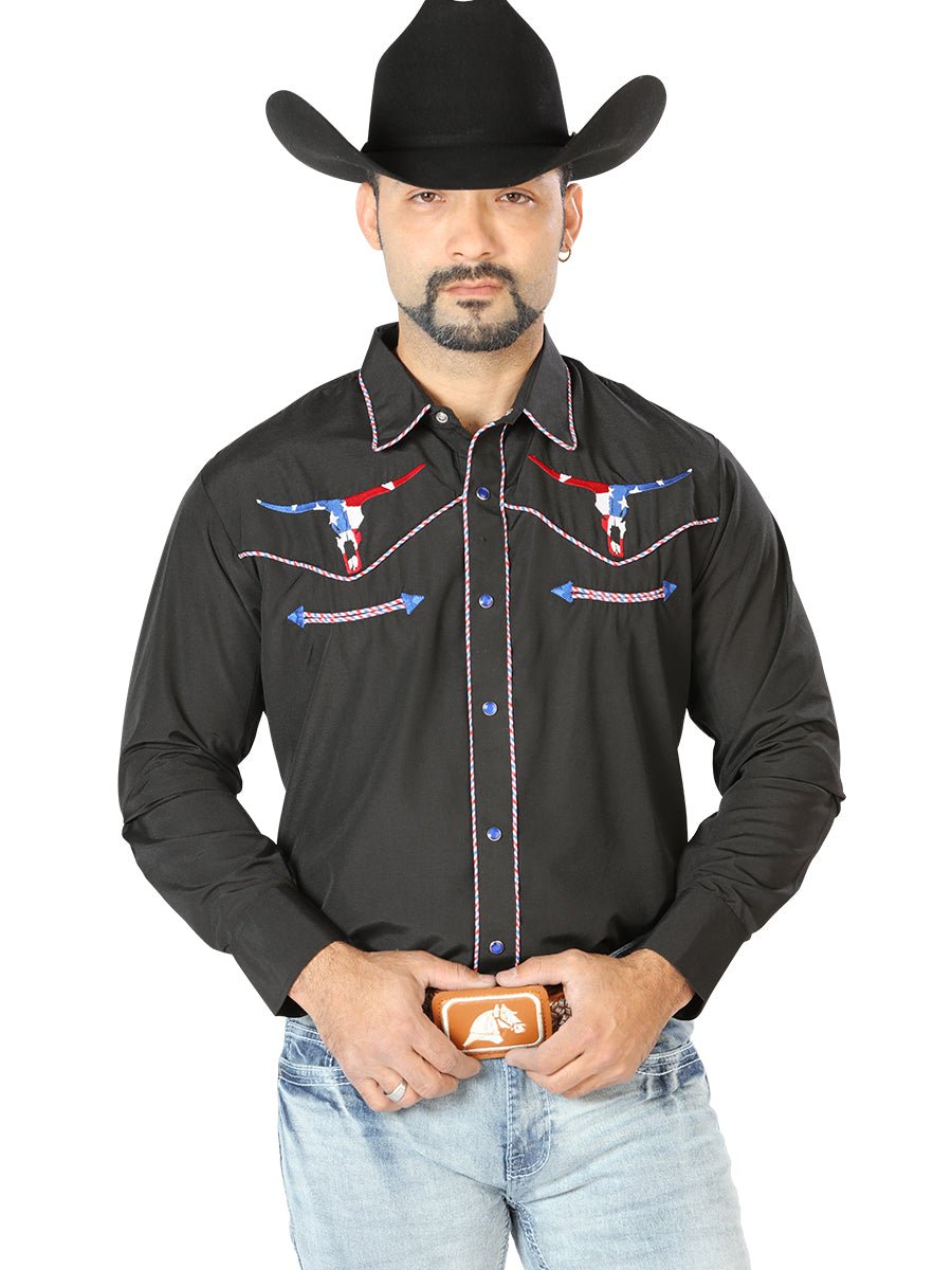 El Señor de los Cielos Embroidery Shirt Black 126671 - BELLEZA'S - El Señor de los Cielos Embroidery Shirt Black 126671 - CABALLERO - 12667101