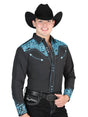 El Señor De Los Cielos Embroidery Shirt Black/Blue 44337 - BELLEZA'S - El Señor De Los Cielos Embroidery Shirt Black/Blue 44337 - CABALLERO - 04433701