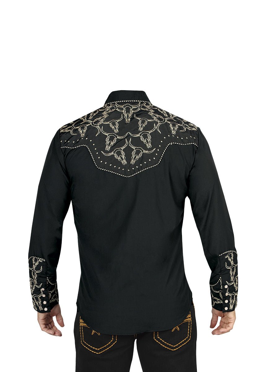 El Señor De Los Cielos Embroidery Shirt Black/Gold 44338 - BELLEZA'S - El Señor De Los Cielos Embroidery Shirt Black/Gold 44338 - CABALLERO - 04433801