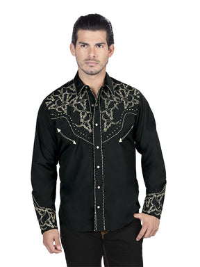El Señor De Los Cielos Embroidery Shirt Black/Gold 44338 - BELLEZA'S - El Señor De Los Cielos Embroidery Shirt Black/Gold 44338 - CABALLERO - 04433801
