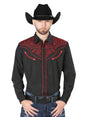 El Señor de los Cielos Embroidery Shirt Black/Red 44187 - BELLEZA'S - El Señor de los Cielos Embroidery Shirt Black/Red 44187 - CABALLERO - 04418701