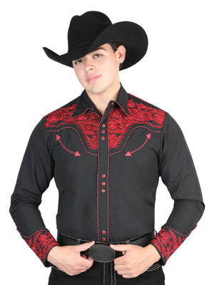 El Señor De Los Cielos Embroidery Shirt Black/Red 44335 - BELLEZA'S - El Señor De Los Cielos Embroidery Shirt Black/Red 44335 - CABALLERO - 04433501