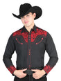 El Señor De Los Cielos Embroidery Shirt Black/Red 44335 - BELLEZA'S - El Señor De Los Cielos Embroidery Shirt Black/Red 44335 - CABALLERO - 04433501