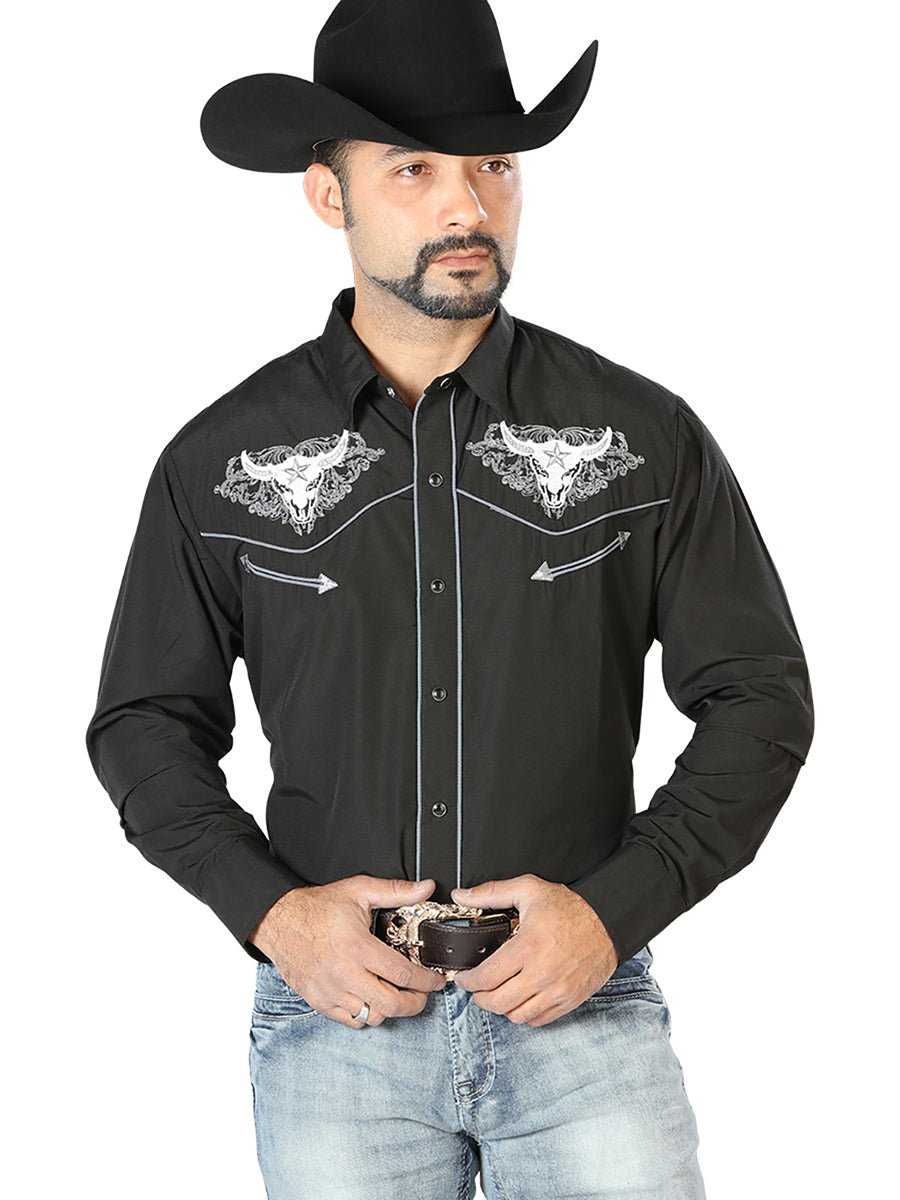 El Señor de los Cielos Embroidery Shirt Black/white 126676 - BELLEZA'S - El Señor de los Cielos Embroidery Shirt Black/white 126676 - CABALLERO - 12667601