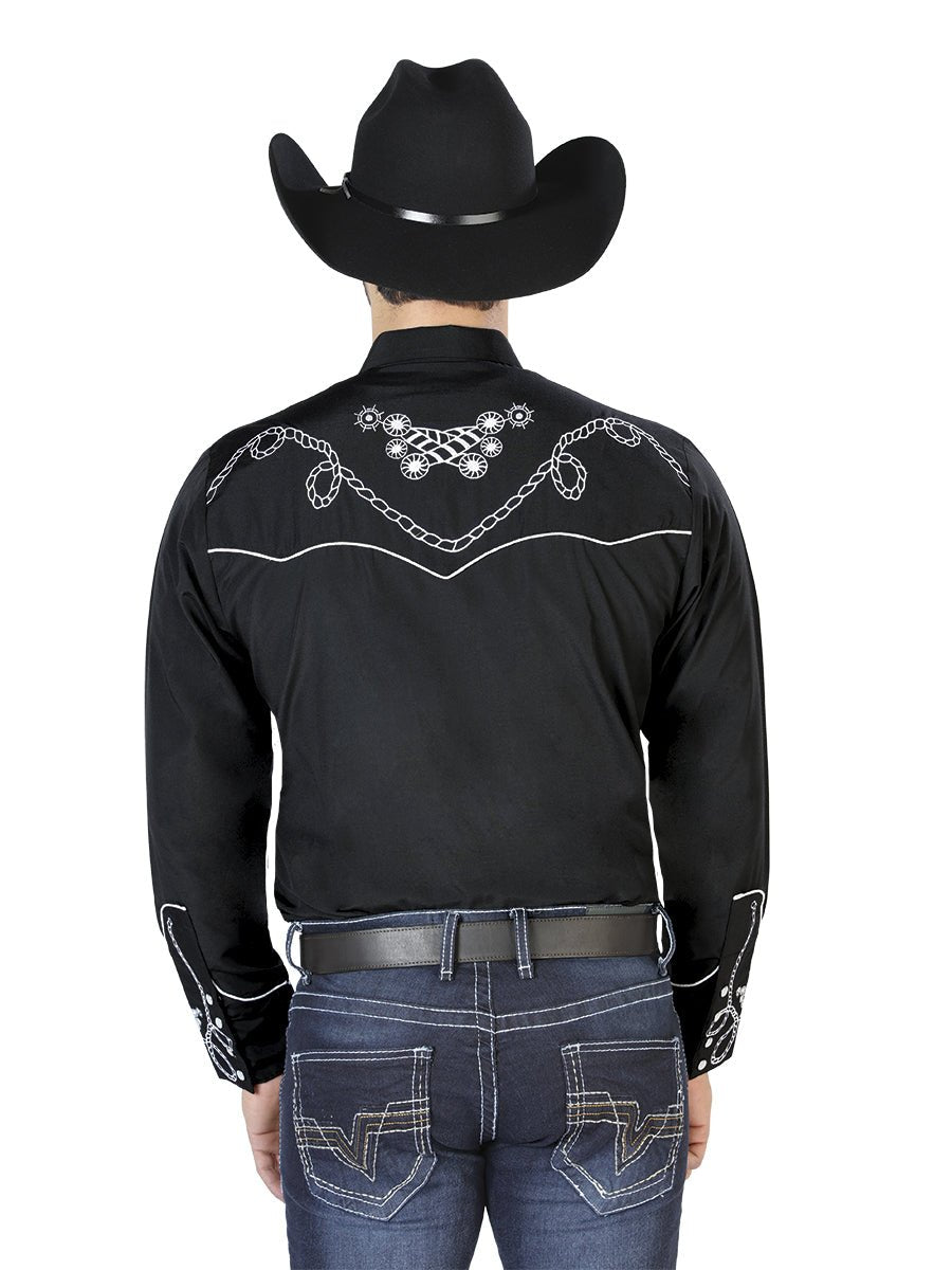 El Señor de los Cielos Embroidery Shirt Black/White 126717 - BELLEZA'S - El Señor de los Cielos Embroidery Shirt Black/White 126717 - CABALLERO - 12671701