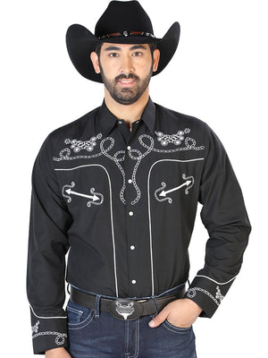 El Señor de los Cielos Embroidery Shirt Black/White 126717 - BELLEZA'S - El Señor de los Cielos Embroidery Shirt Black/White 126717 - CABALLERO - 12671701