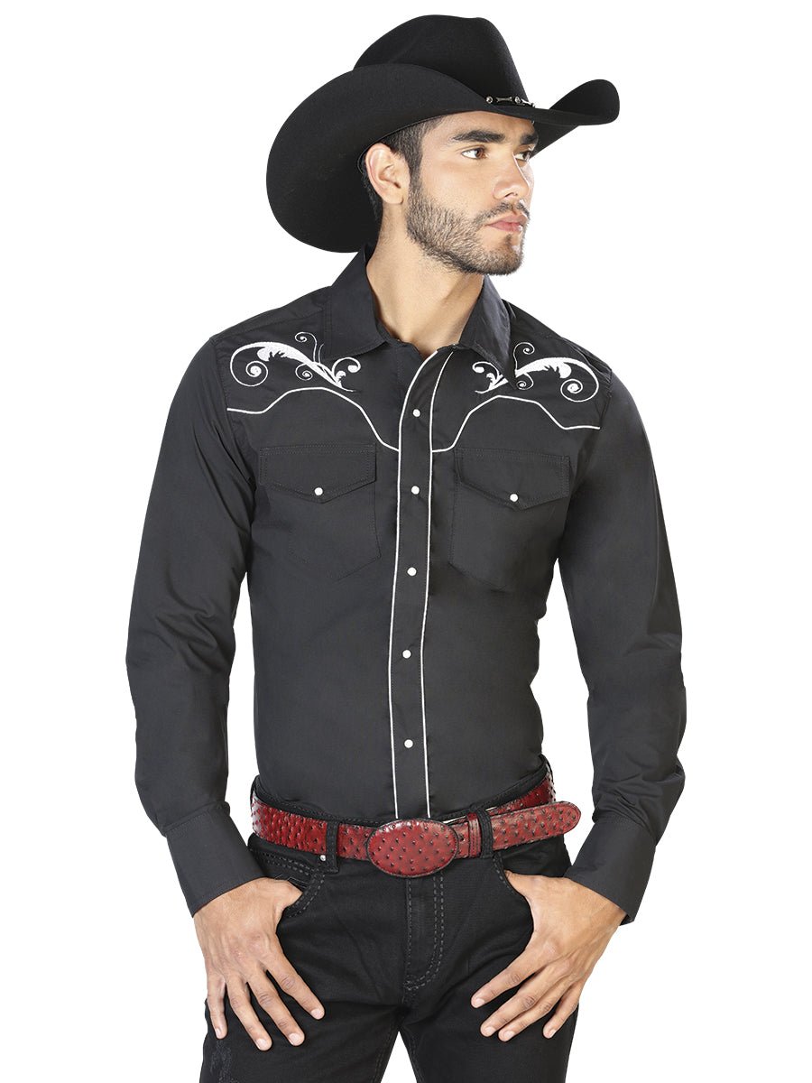 El Señor de los Cielos Embroidery Shirt Black/White 42958 - BELLEZA'S - El Señor de los Cielos Embroidery Shirt Black/White 42958 - CABALLERO - 04295801