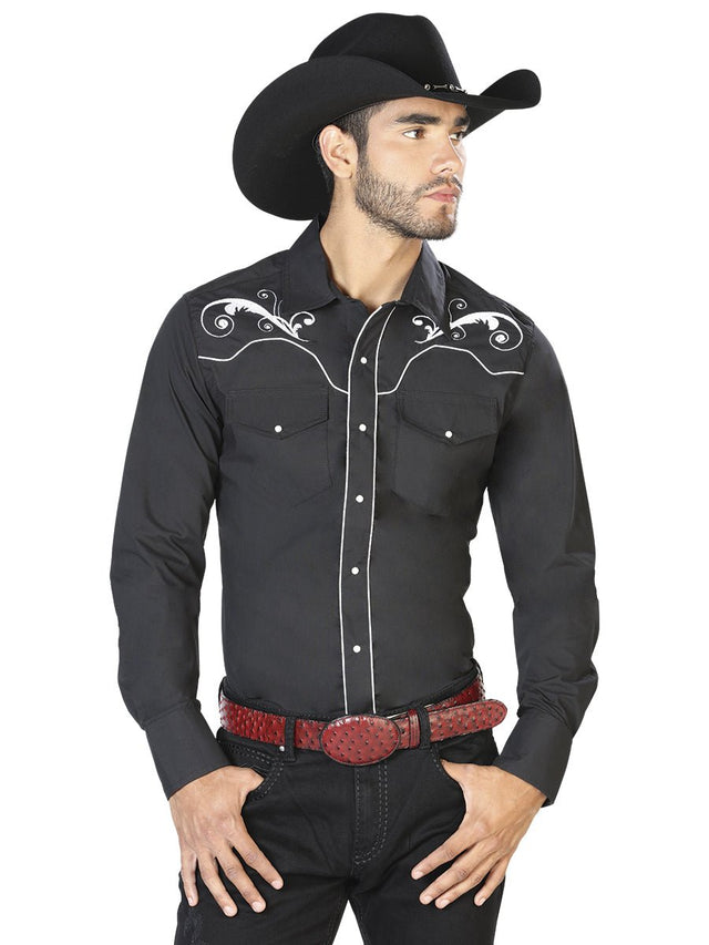 El Señor de los Cielos Embroidery Shirt Black/White 42958 - BELLEZA'S - El Señor de los Cielos Embroidery Shirt Black/White 42958 - CABALLERO - 04295801