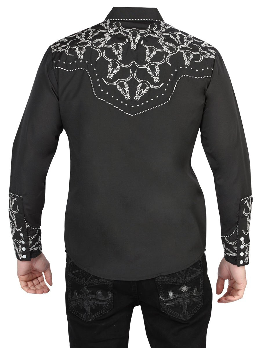 El Señor De Los Cielos Embroidery Shirt Black/White 44340 - BELLEZA'S - El Señor De Los Cielos Embroidery Shirt Black/White 44340 - CABALLERO - 04434001