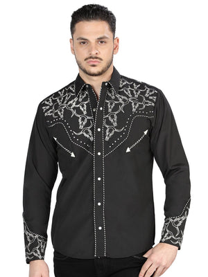 El Señor De Los Cielos Embroidery Shirt Black/White 44340 - BELLEZA'S - El Señor De Los Cielos Embroidery Shirt Black/White 44340 - CABALLERO - 04434001